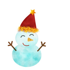 snowman with a broom