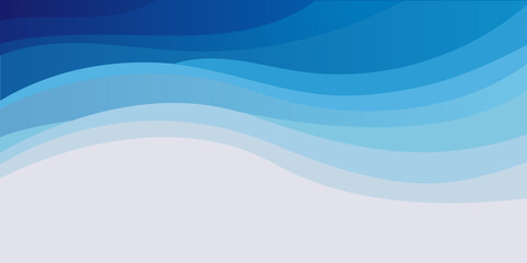 Abstract fluid blue wave banner vector background illustration.