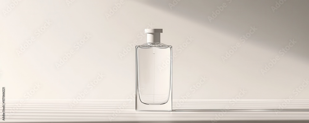 Poster minimalist perfume prototype mockup with standard bottle design for elegant fragrance presentation