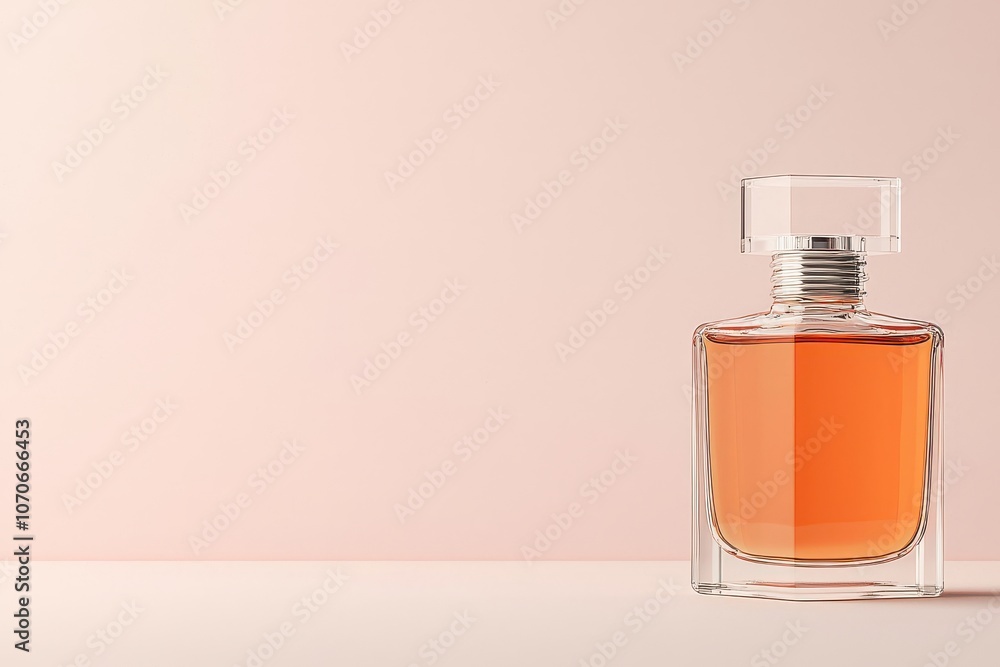 Poster create a minimalist mockup prototype for a refined perfume bottle design