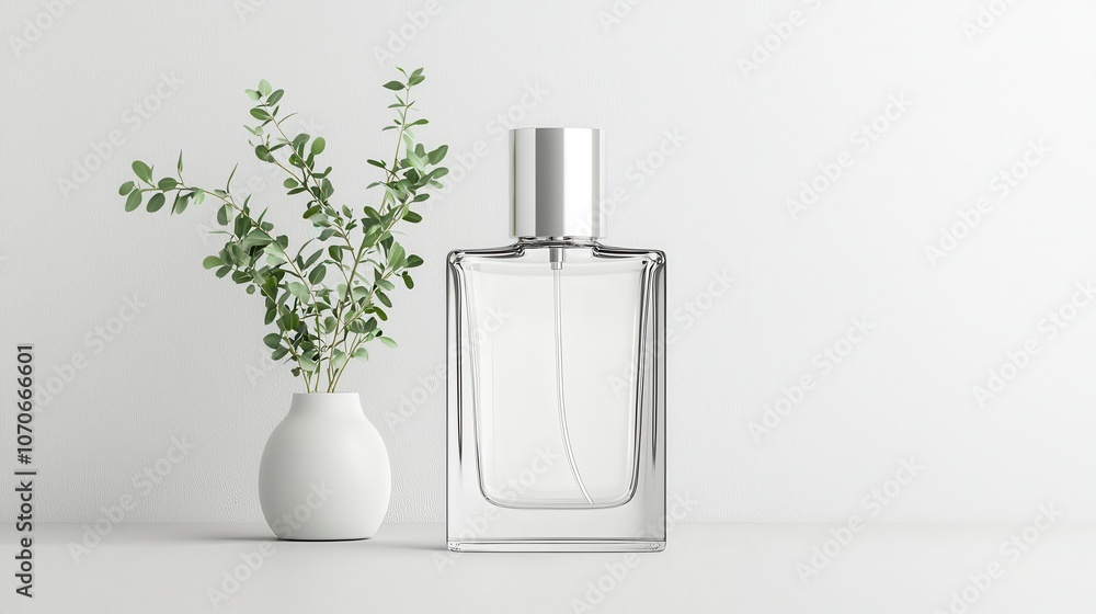 Poster a modern prototype of a minimal perfume bottle mockup for elegant branding