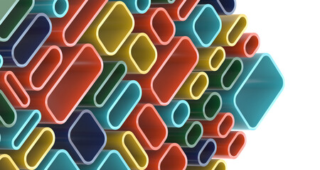 Multicolor abstract background banner of triangles , all the colors of the rainbow