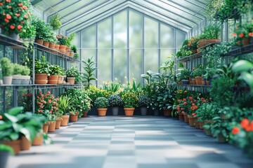 Bright Indoor Garden with Potted Plants