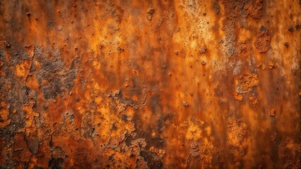 Weathered iron texture with rust and peeling paint in earthy tones