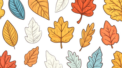 Thanksgiving seamless pattern for warm and cozy season design. Orange flat leaves Vector illustration autumn modern art minimalist style for sales, header, cover, social media, fashion ads, template.