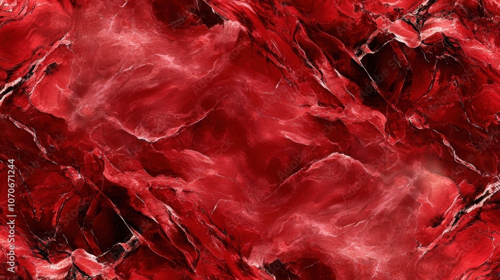 Poster an abstract red marble texture with swirling patterns and deep contrasts, evoking a sense of passion