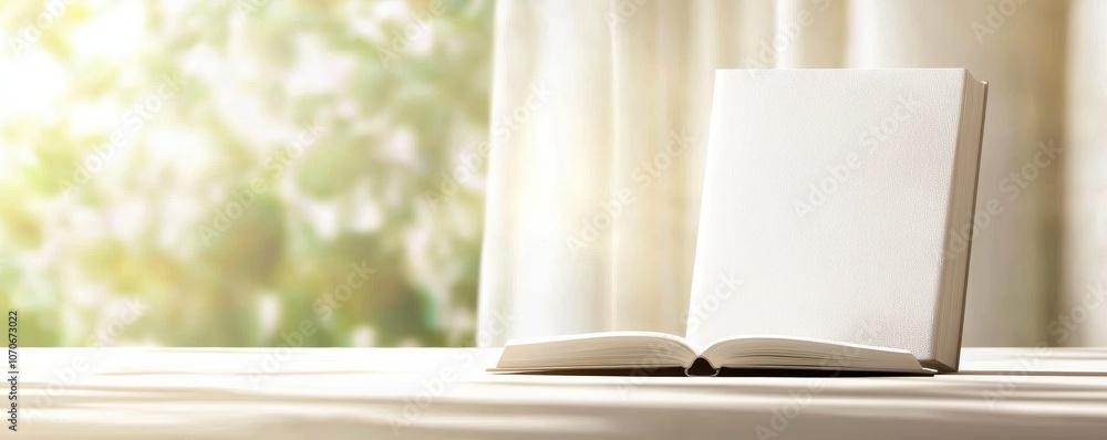 Poster create a stunning book mockup with a simple hardcover design and soft shadows for visual appeal