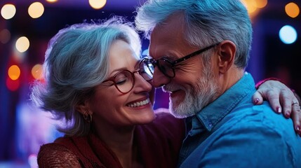 Joyful Senior Couple Dancing in a Warm Room