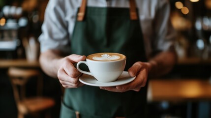 Barista Serving Latte