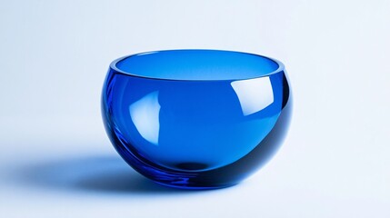 Cobalt Symphony: A Modern Glass Bowl in Vivid Blue