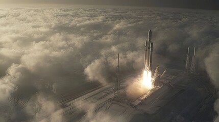 The launch base with fueling operations before a satellite launch.