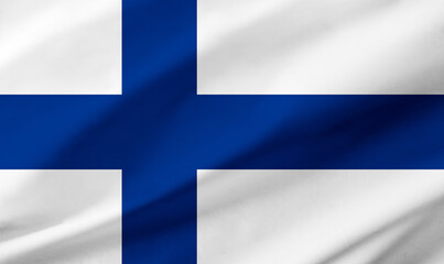 Obraz premium Finland flag background with waving fabric texture