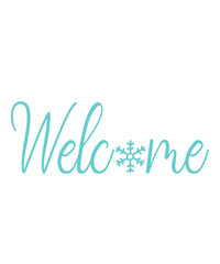 Welcome typography design on plain white transparent isolated background for sign, card, shirt, hoodie, sweatshirt, apparel, tag, mug, icon, poster or badge