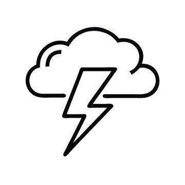 recommend clip art: Thunderstorm Icon with Cloud and Lightning Bolt, Black outline icon of a thunderstorm featuring a cloud and lightning bolt, representing weather, storm, and electricity.
                    