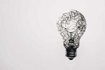 Abstract Light Bulb with Intricate Wire Design