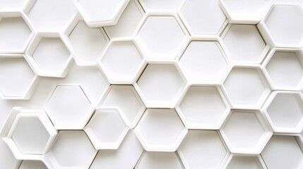 White Hexagon Pattern: A Minimalist Abstract Background