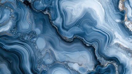Naklejka premium Abstract blue marble texture with swirling patterns, showcasing deep hues and intricate designs.