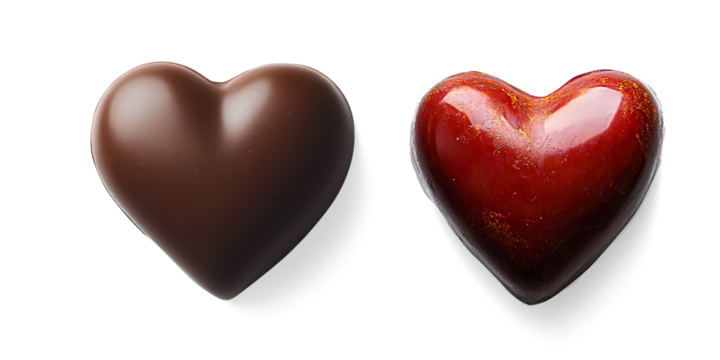 Heart-Shaped Chocolate Piece on a Transparent Background