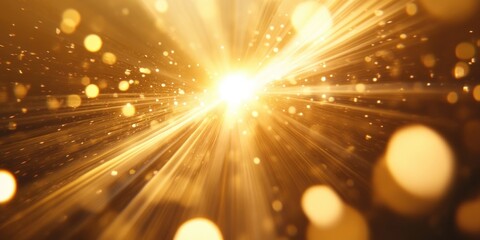 Bright yellow light is shining through a bunch of small, blurry circles
