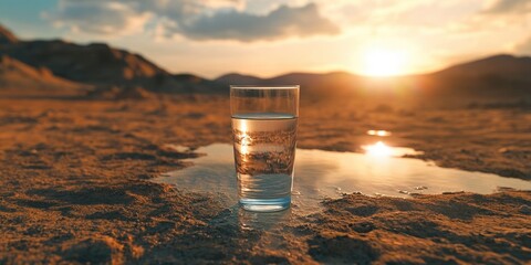Desert Sunset with Water