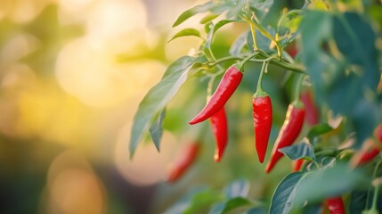Red Chili Peppers on a Branch