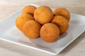 Buñuelos traditional Colombian food, Buñuelo made of wheat flour, consumed at Christmas.