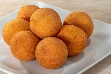 Buñuelos traditional Colombian food, Buñuelo made of wheat flour, consumed at Christmas.