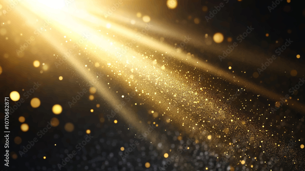 Aufkleber the effect of a bright golden flash of light on a transparent background with rays and glare. light 