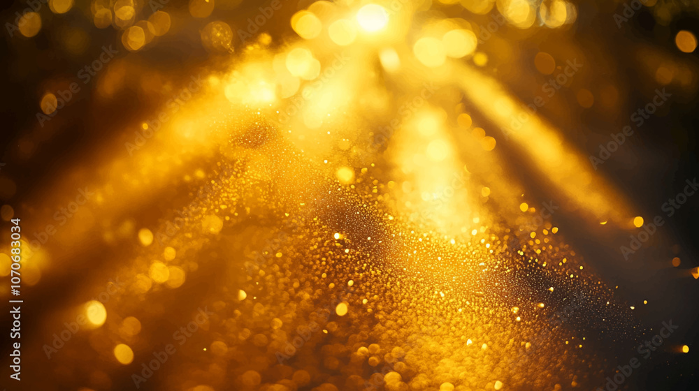 Poster the effect of a bright golden flash of light on a transparent background with rays and glare. light 