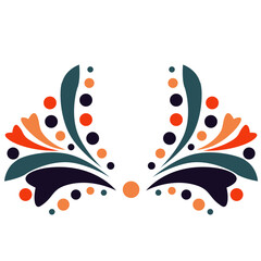 Colorful decorative design featuring vibrant shapes and patterns	
