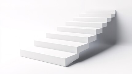 Fototapeta premium White Staircase on White Background: Minimalist Architectural Design