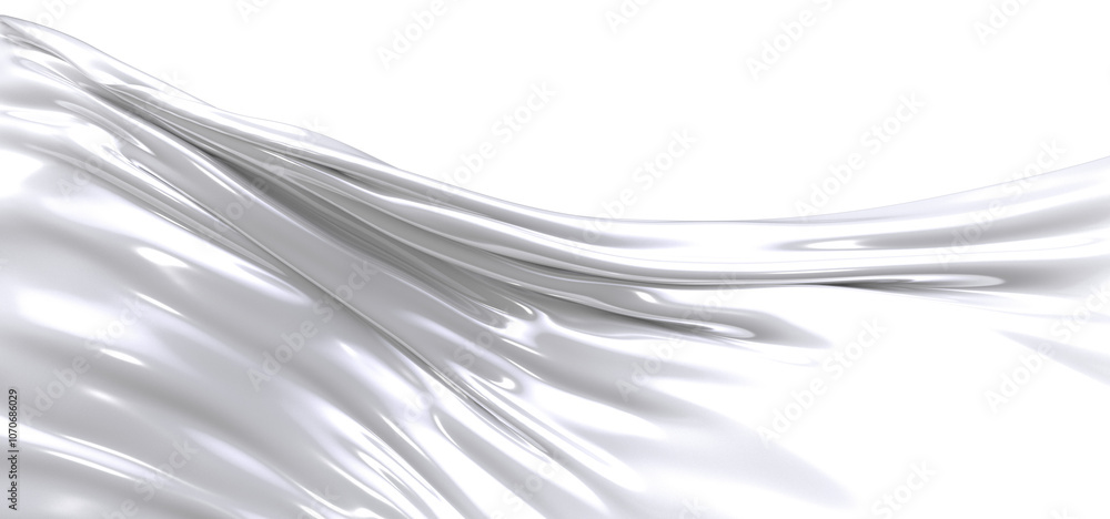 Poster a close-up of a white fabric draped and flowing, highlighting its texture and subtle folds.