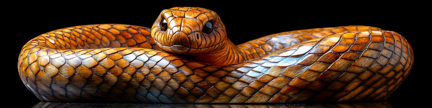 Sculpture d'un serpent en bois