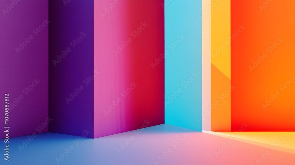 Poster abstract minimalist color block background with gradient and shadow