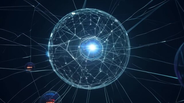 Quantum web expanding showing technological breakthrough