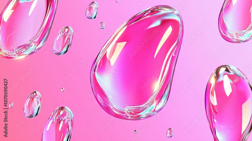 Poster abstract water droplets on gradient background