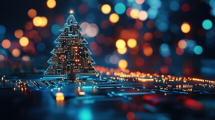electronic christmas tree created