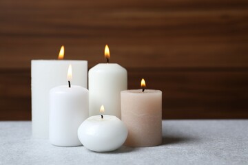 Beautiful composition with candles on the table