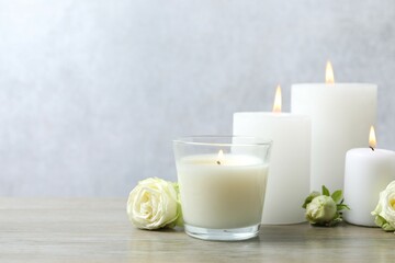 Beautiful composition with candles on the table
