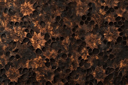 Papier peint en texture de m&eacute;tal rouill&eacute; avec des motifs d&rsquo;oxydation pour un style industriel..