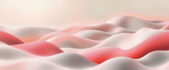 Obraz premium Abstract Wavy Landscape: Pastel Color Palette