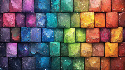 vibrant digital collage featuring colorful squares, symbolizing diversity, creativity, and the merging of modern art with technology, expressing energy and dynamic visual expression