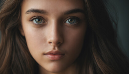 Obraz premium stunning young woman with a deep look into the camera, perfect light, highly detailed