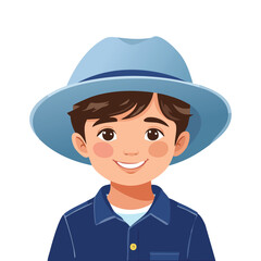 Portrait of a boy wearing a hat smiling
