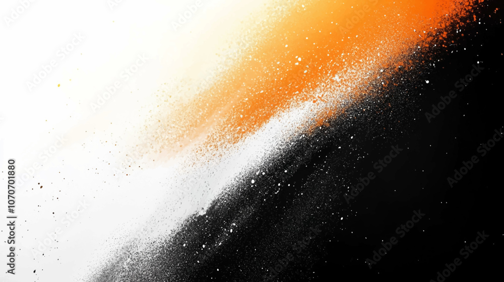 Poster orange, white and black empty space grainy. noise grungy texture color gradient rough abstract backg