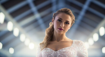 Naklejka premium close up of figure skater on the ice
