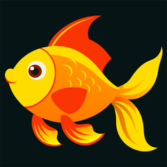 Goldfish, realistic vector illustration.