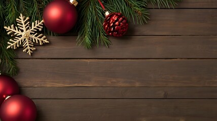 christmas decoration on wooden background