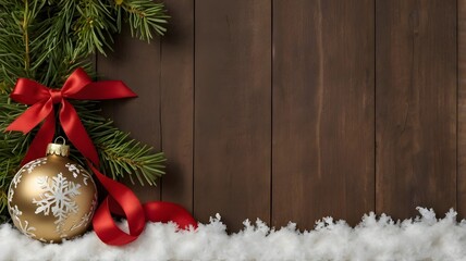 christmas decoration on wooden background
