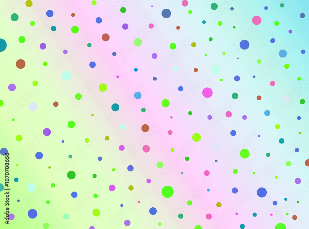 Wall mural pattern with colorful dots